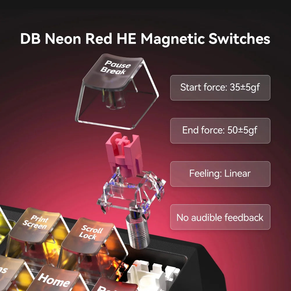 DarkBeacon Flux 87 Hall Effect Gaming Keyboard Wired, 80% Layout PC MAC Esports Keyboards, Red HE Magnetic Switch, 0.01mm Rapid Trigger, Adjustable Actuation, 8000Hz Polling, Hot Swappable, RGB Backlit, RS/SOCD/DKS/MT