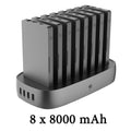 Fast Charging Power Bank Station 8 x 8000mAh | Tidesmit Black-8 x 8000mAh 5200-9999mAh Tidesmit