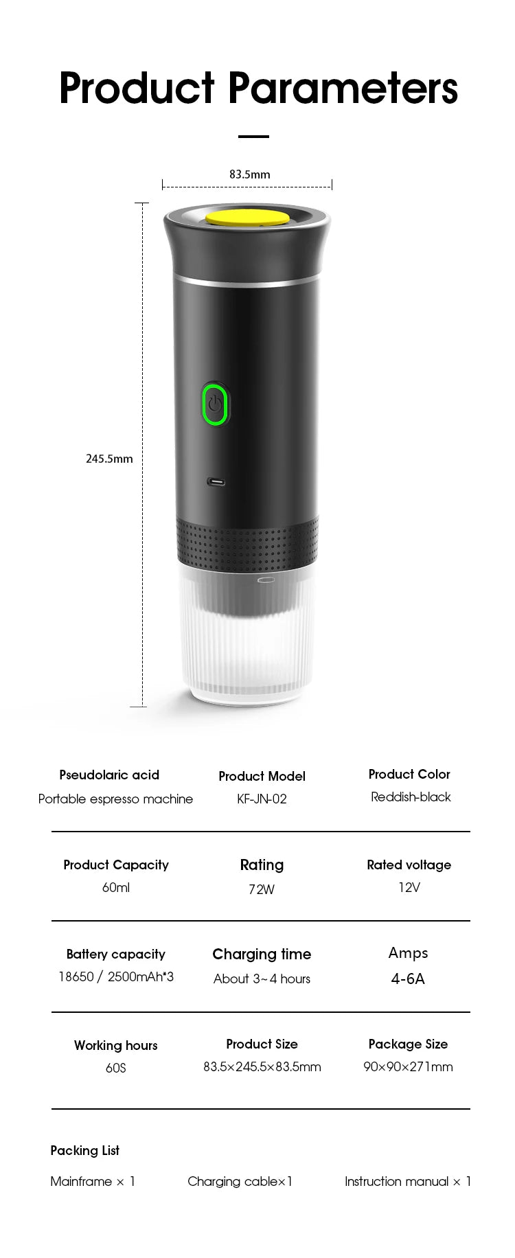 Tidesmit 3-in-1 portable espresso maker for car and camping featuring versatile capsule and powder brewing design