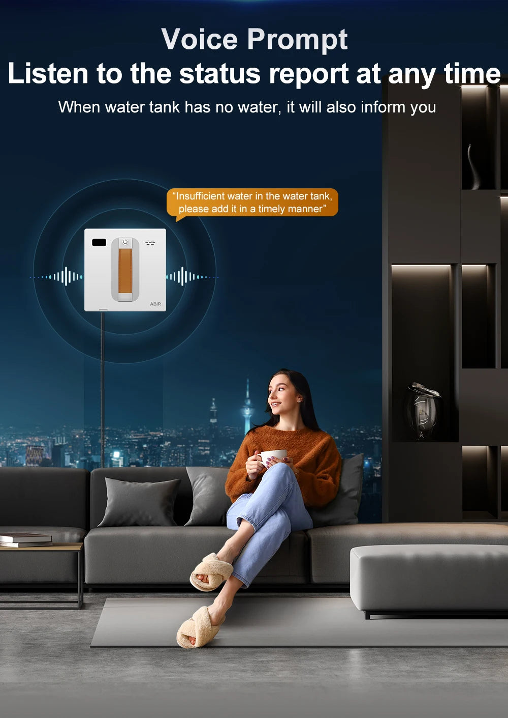 Tidesmit ABIR WD8 window vacuum robot with dual ultrasonic spray and laser navigation for smart glass cleaning