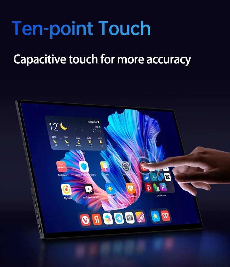 16inch 4K OLED Portable Monitor Touchscreen 16:10 3840*2400p 500Nits Metal Narrow Bezel External Monitor for PS5 Switch Laptop