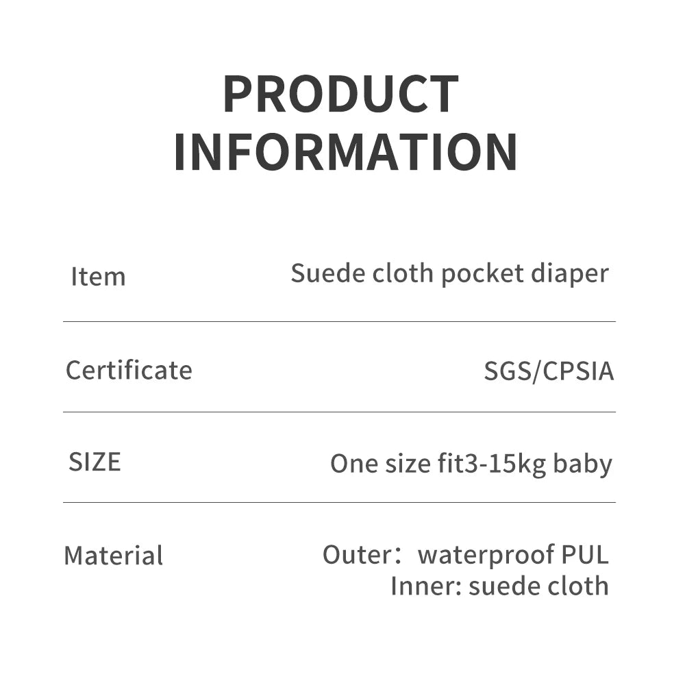 HappyFlute Fashion Style Hot Sale 3-15kg Baby Super Soft Suede Cloth Inner Fabric Reusable&Washable Eco-friendly Pockete Diaper