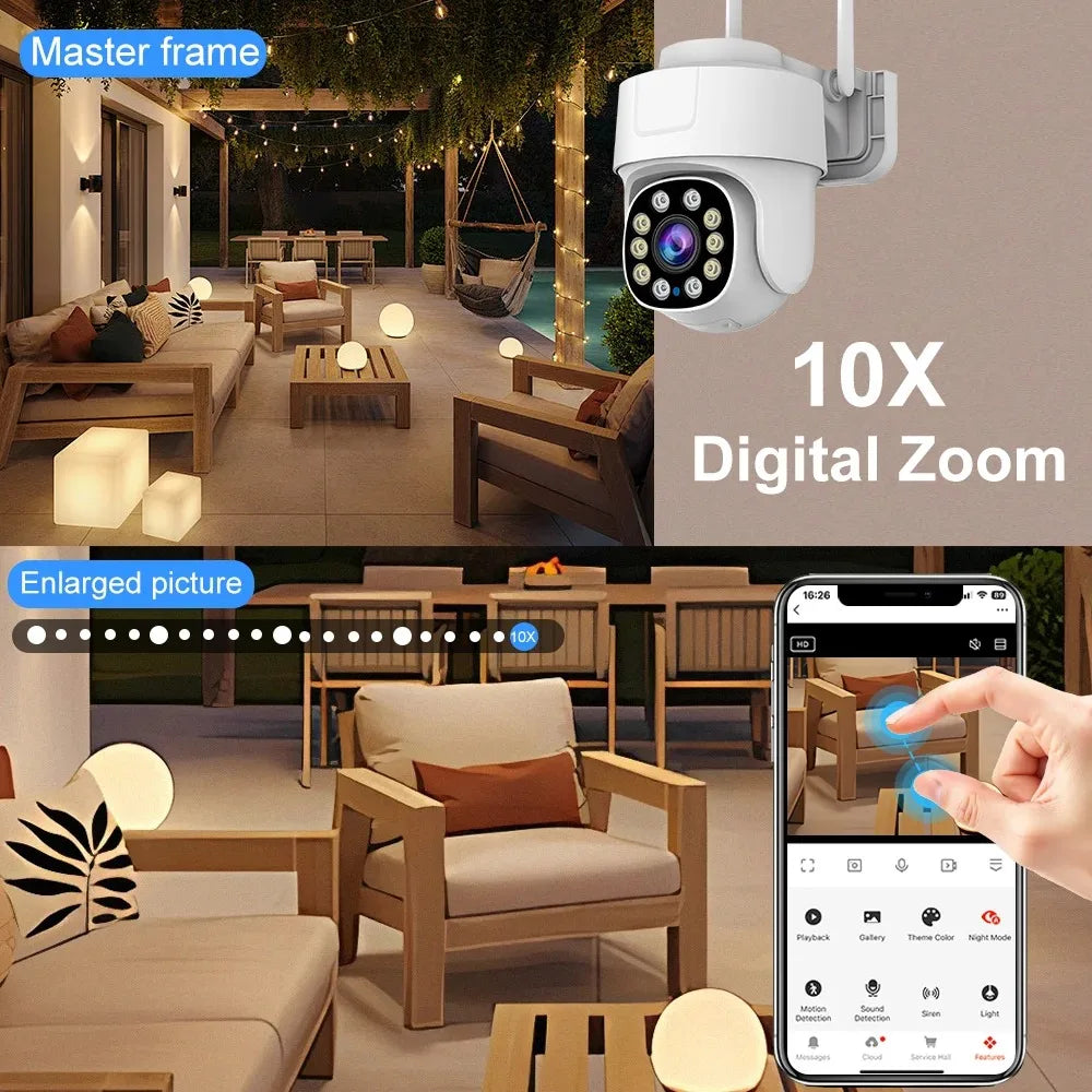 10X PTZ Zoom Wifi Camera Tuya Smart Outdoor Home Security Video Surveillance 5MP Wireless IP Cameras AI Automatic Human Tracking