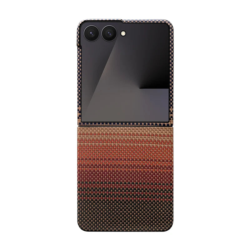 Samsung Galaxy Z Flip 7 Aramid Fiber Case with Magnetic Holder Pattern F only shell Galaxy Z Flip7 Tidesmit