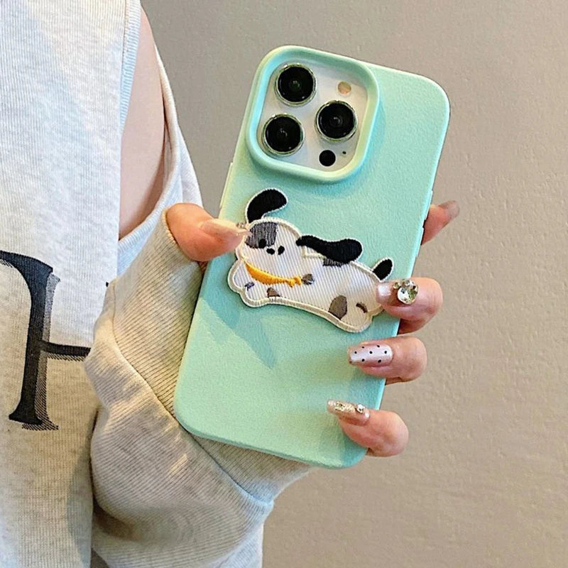 3D Cartoon Dog Phone Case - Shock-Absorbing Cover for iPhone Series Green Tidesmit