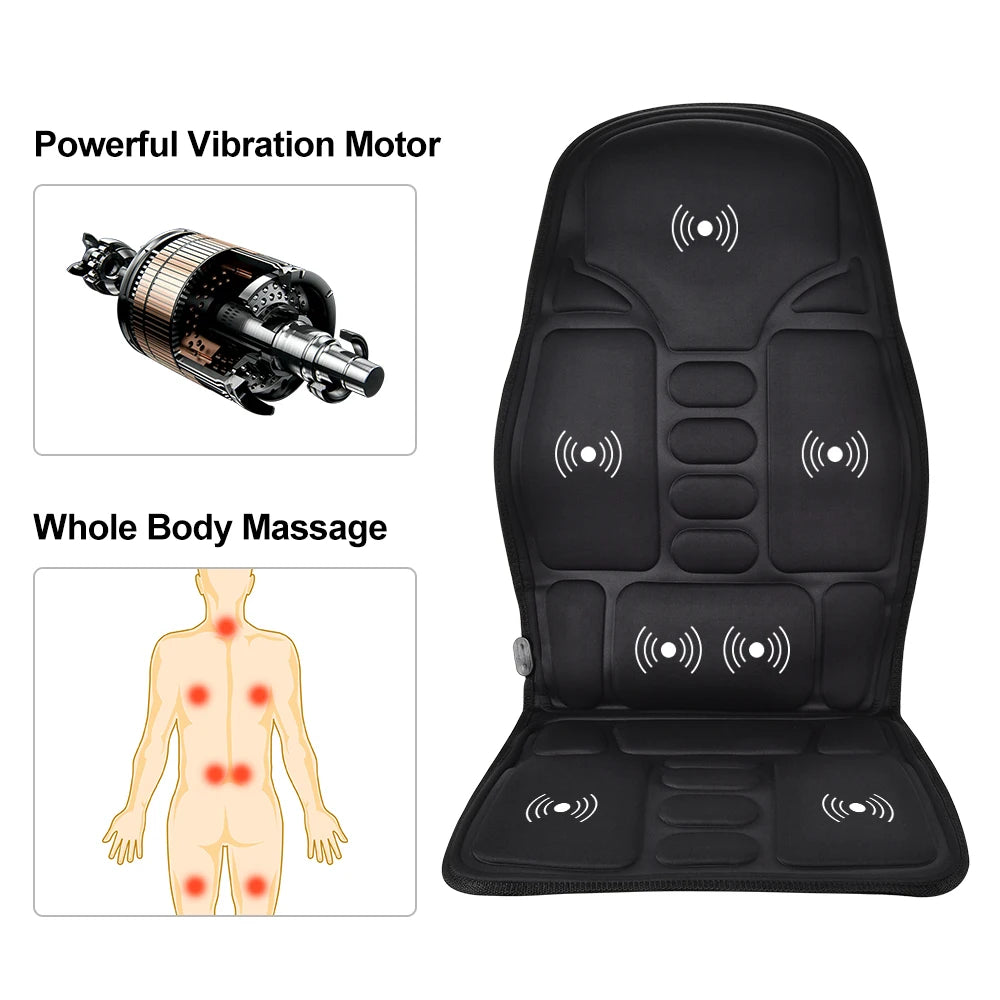 Electric Massage Chair Pad with Heat and Vibration for Back Relief Body Shaping Massage Equipment Tidesmit