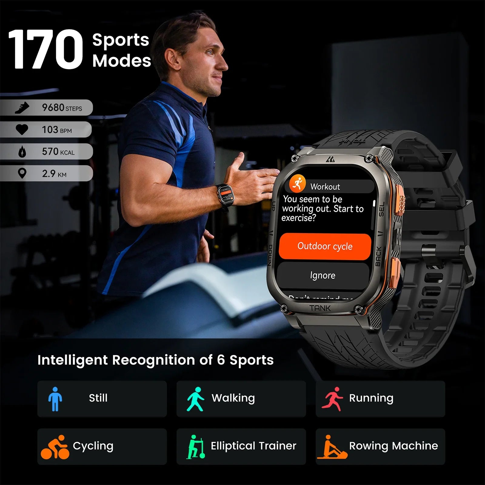 KOSPET TANK M3 Ultra GPS Smart Watch For Mentainless Steel Smartwatch 5ATM IP69K Waterproof Bluetooth Call Health Monitor