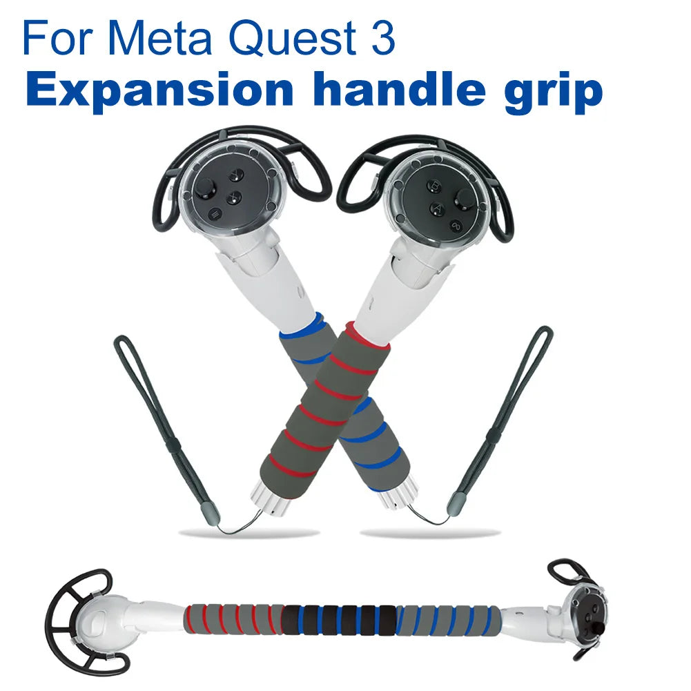 Meta Quest 3 VR Controller Grips - 3-in-1 Ergonomic Extended Handle Set Tidesmit