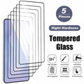 5Pcs Full Cover Tempered Glass for Samsung Galaxy S25 S24 S23 Ultra S22 S21 S20 Plus S23 S24 FE High Definition Screen Protector AE 5 Pieces High Definition Tidesmit