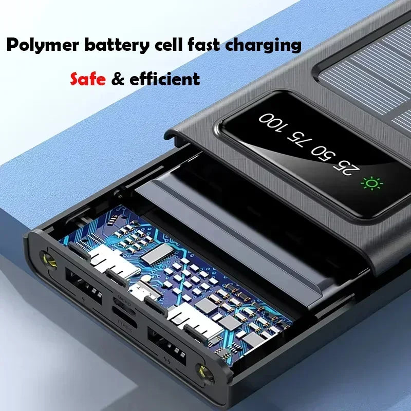 Portable Fast Charging Power Bank 80000mAh - 200000mAh with 4 Cables Tidesmit