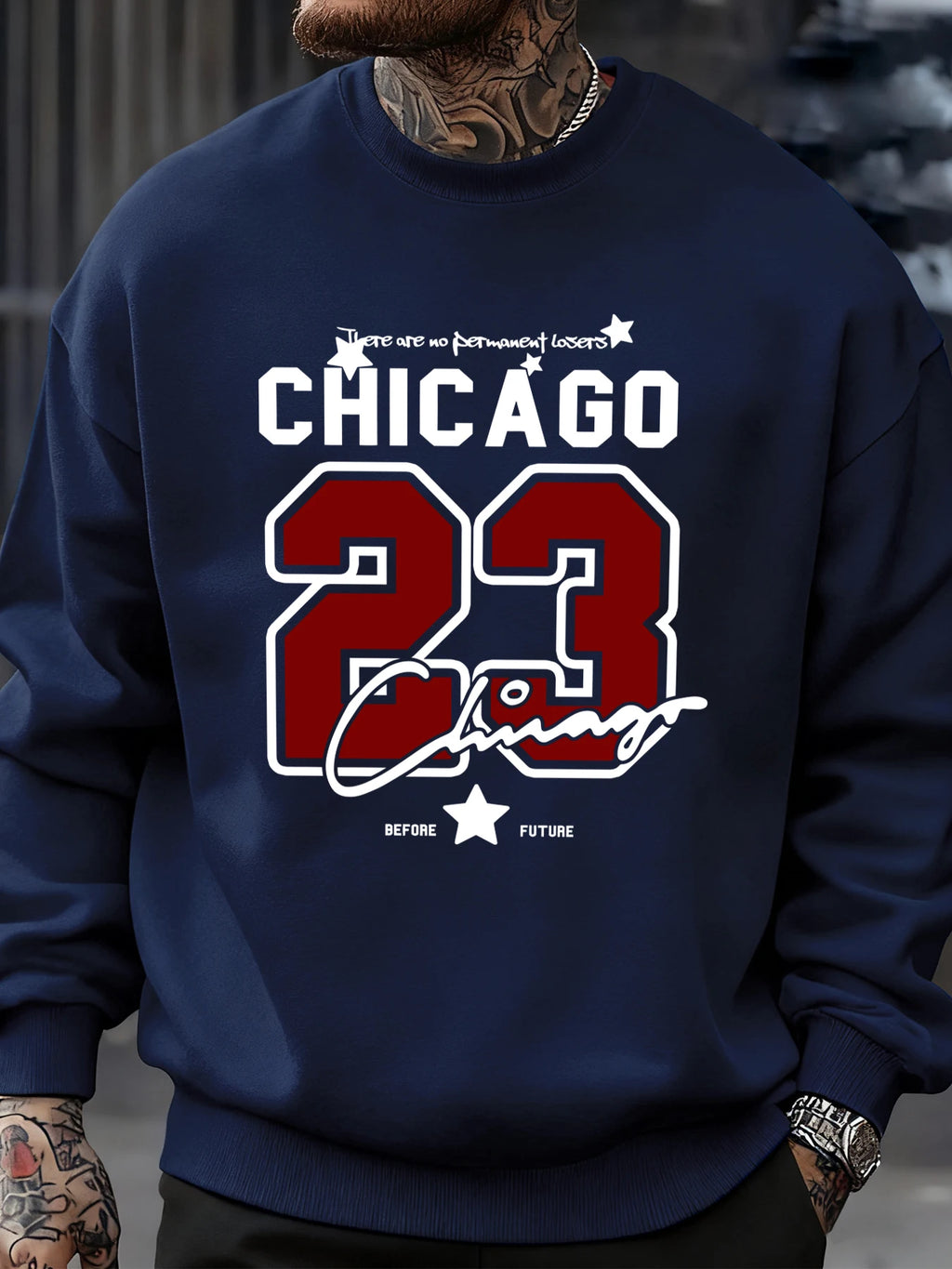 Chicago Number 23 Jersey Prints Male Sweatshirt Trendy Hip Hop Streetwear Crewneck Autumn Clothes Fleece Casual Pullover