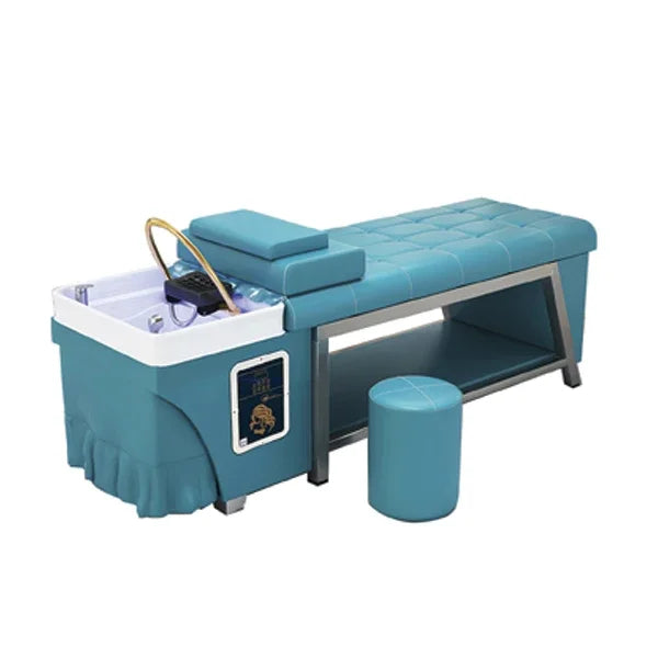 Thai Shampoo Bed With Head Spa Water Therapy System - Professional Grade Massage Chairs Sky blue Tidesmit