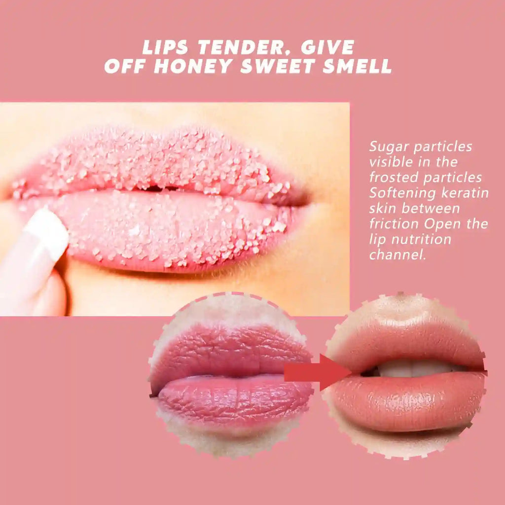 Peach Lip Scrub for Dry Cracked Lips - Exfoliating Lip Care Treatment Lip Care Tidesmit