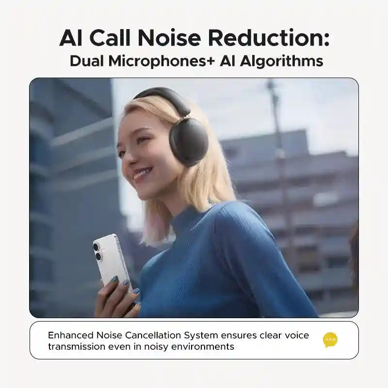 Wireless Headphones Over-Ear with 80H Playtime HiFi Sound Tidesmit