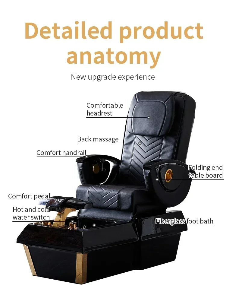 Electric Massage Pedicure Chair - Professional Heat Therapy Salon Unit Massage Chairs Tidesmit