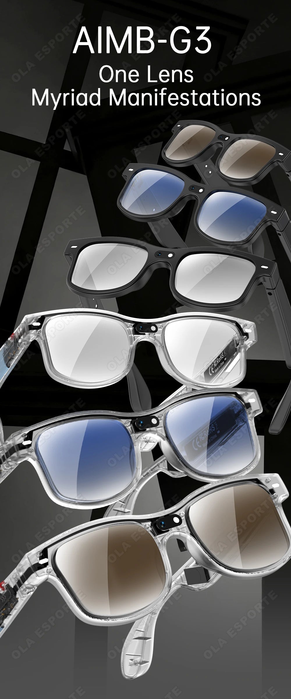 Smart Glasses with AI Voice Translation & Integrated Camera | Tidesmit Tidesmit
