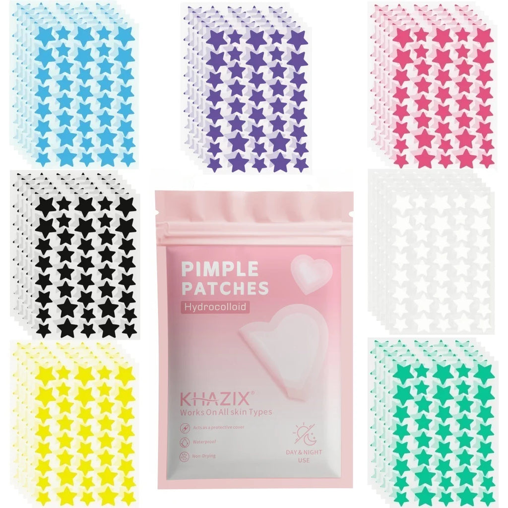 280/1120/1680pcs of multi-color star acne patches, facial acne patches, concealer acne patches, and pimples patches, ultra-thin