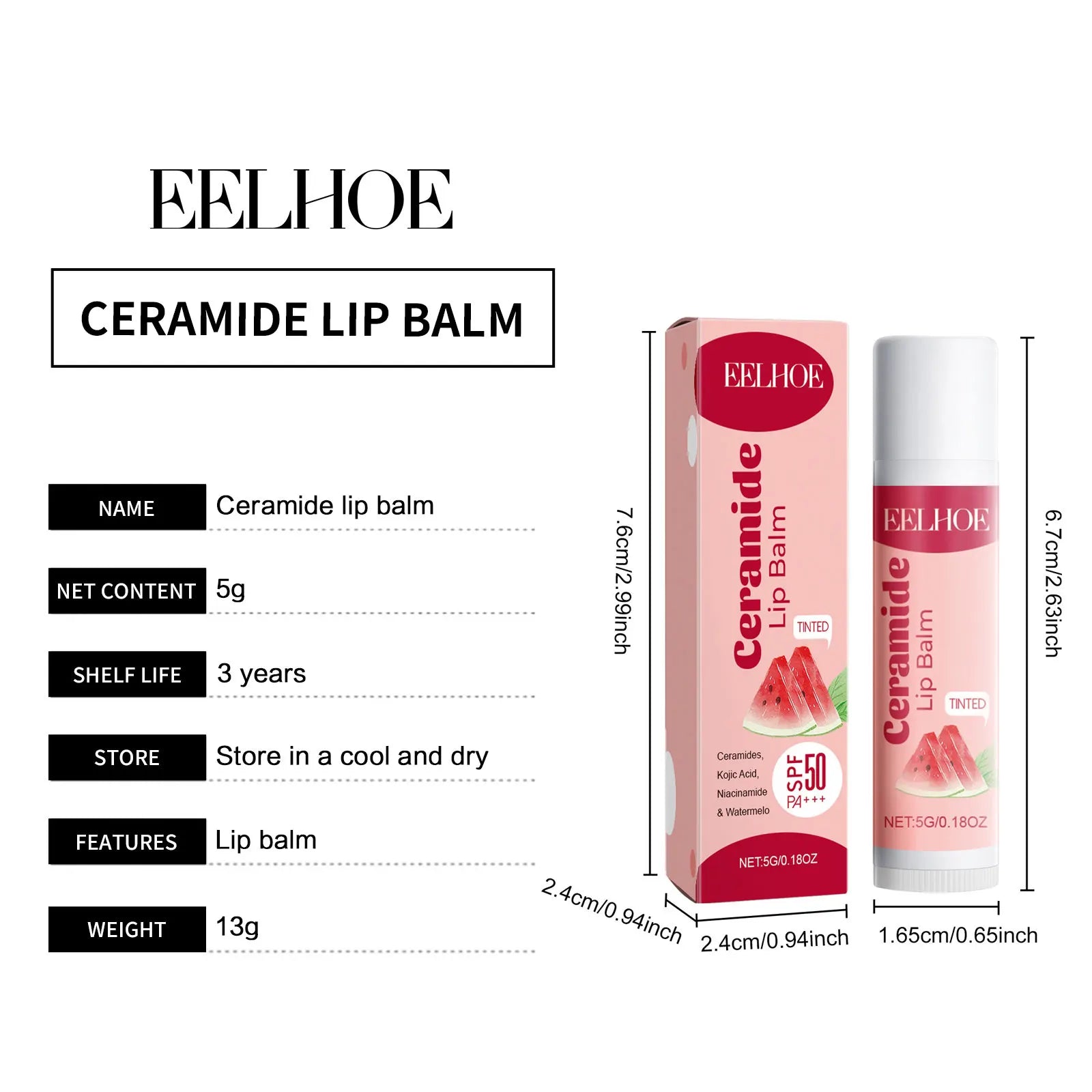 Watermelon Lip Balm for Dark Lips – Moisturizing Tinted Treatment (15g) Lip Care Tidesmit
