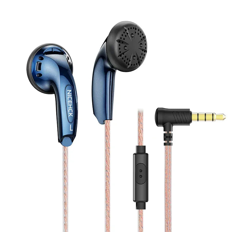 Tidesmit Wired Earbuds 15.4mm Dynamic Driver HiFi Bass Headphones Blue With Mic Tidesmit