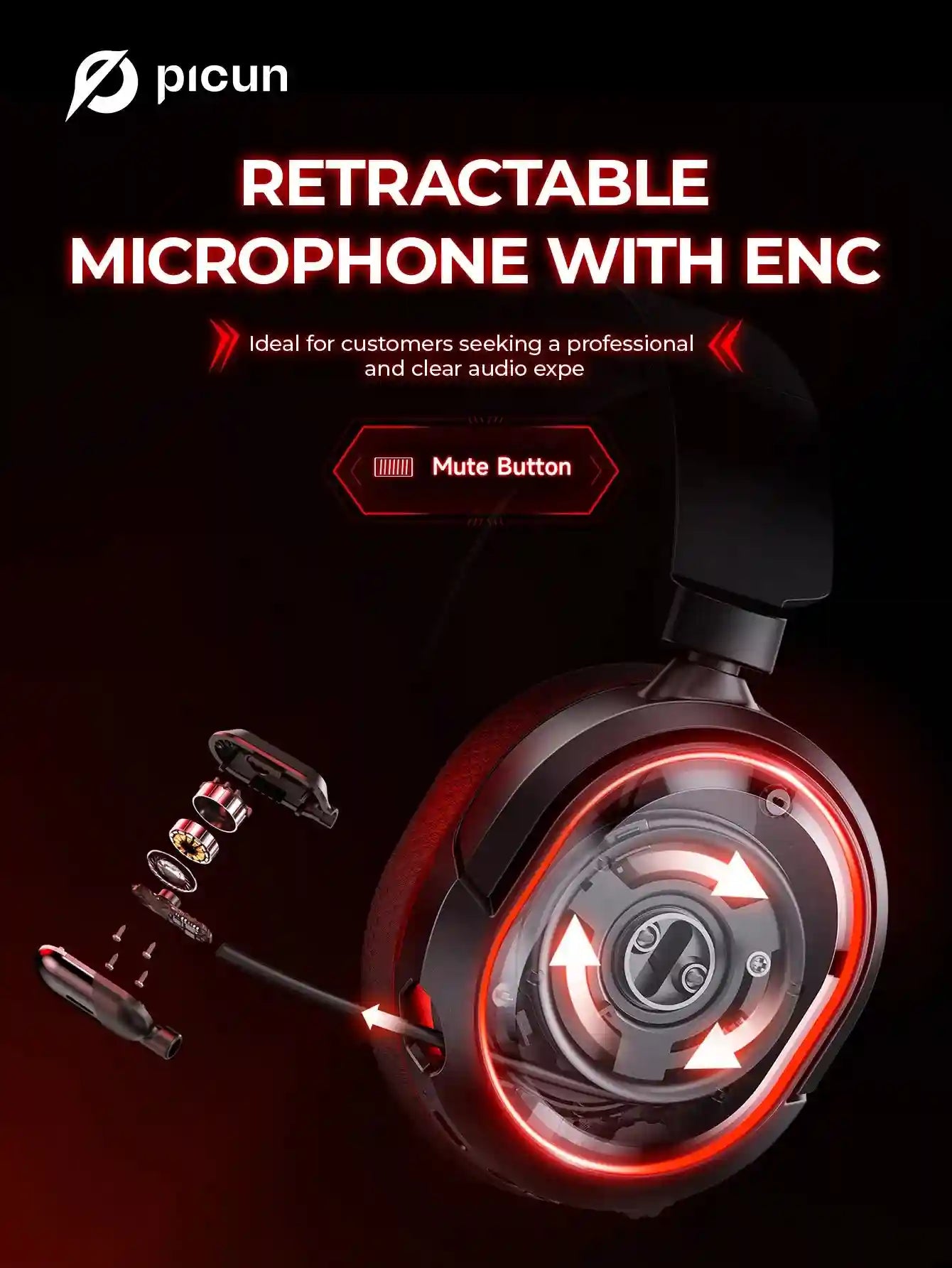 Wireless Gaming Headset with 7.1 Surround Sound and Low Latency Audio Tidesmit