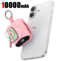 Magnetic Wireless Power Bank 10000mAh - Fast Charging PD Portable Battery Pink 10000mAh Tidesmit