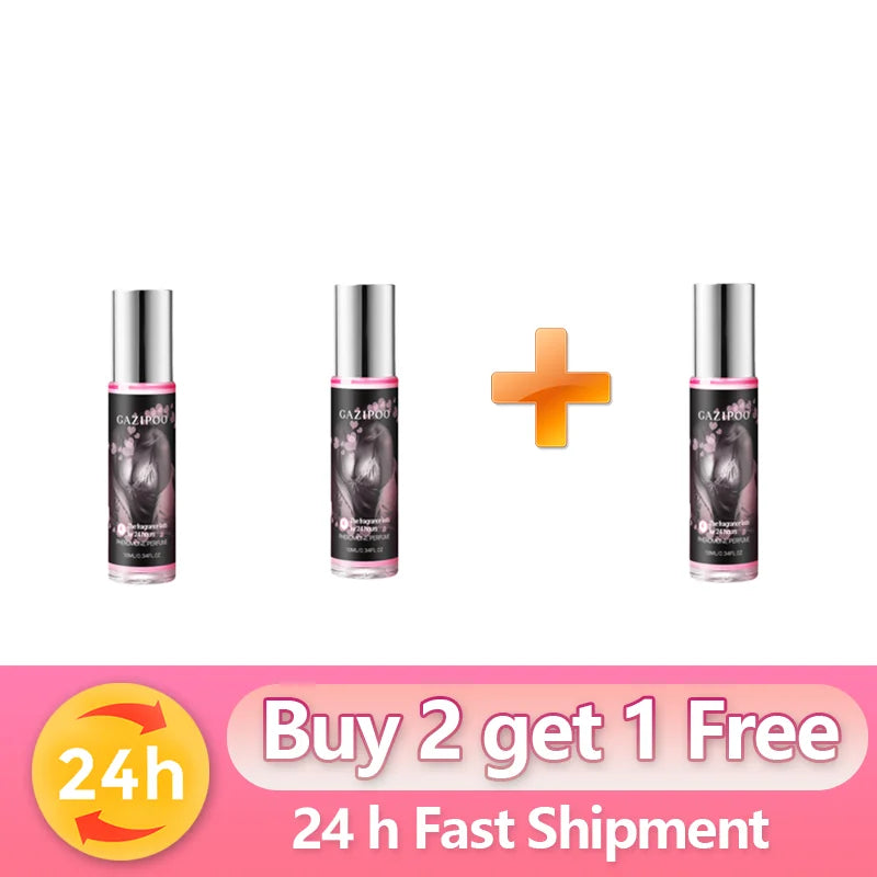 Gazipoo pheromone perfume for women: 3 slim roll-on bottles, long-lasting floral scent for attraction.