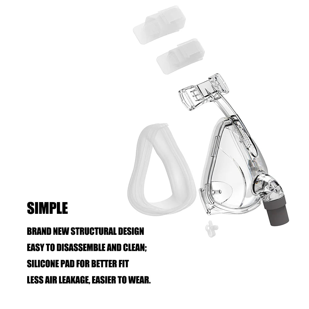 BMC FM2 Full Face Mask For CPAP Bipap Machine COPD Anti Snoring Sleep Apnea with Headgear Nasal Face Mask Suitable 22mm Hose
