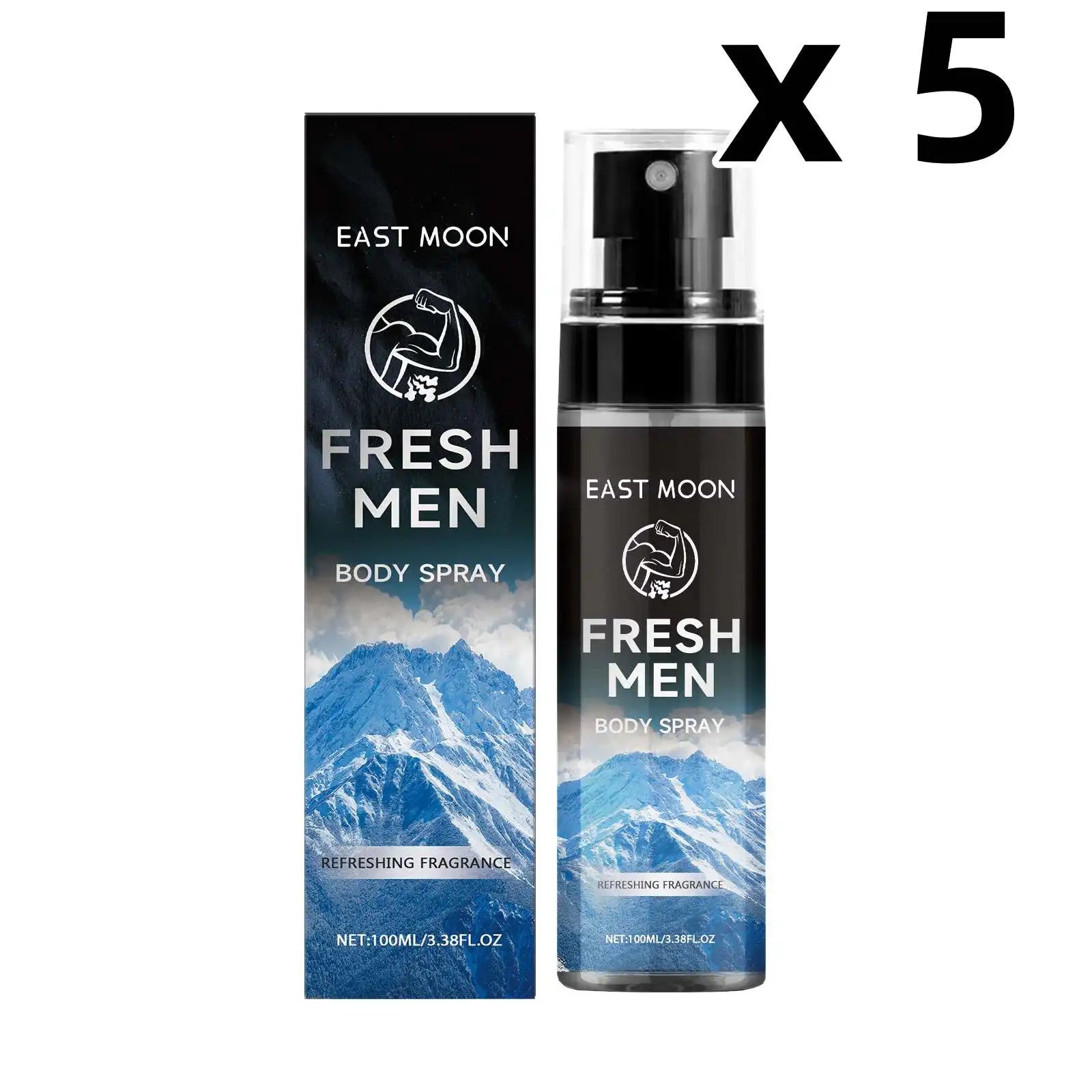 Tidesmit East Moon sandalwood scented deodorant spray for men, providing long-lasting odor control and freshness.