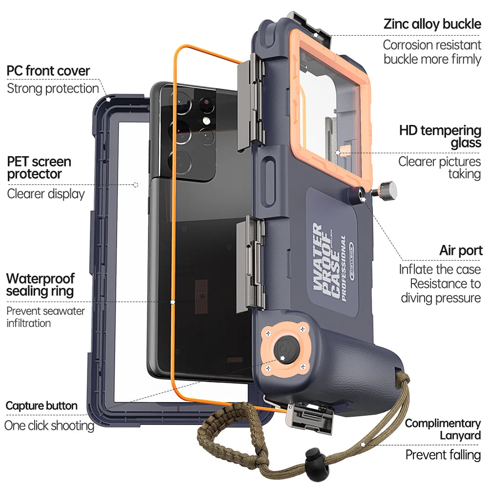 Underwater Phone Case for Xiaomi - IP68 Waterproof Seal Tidesmit