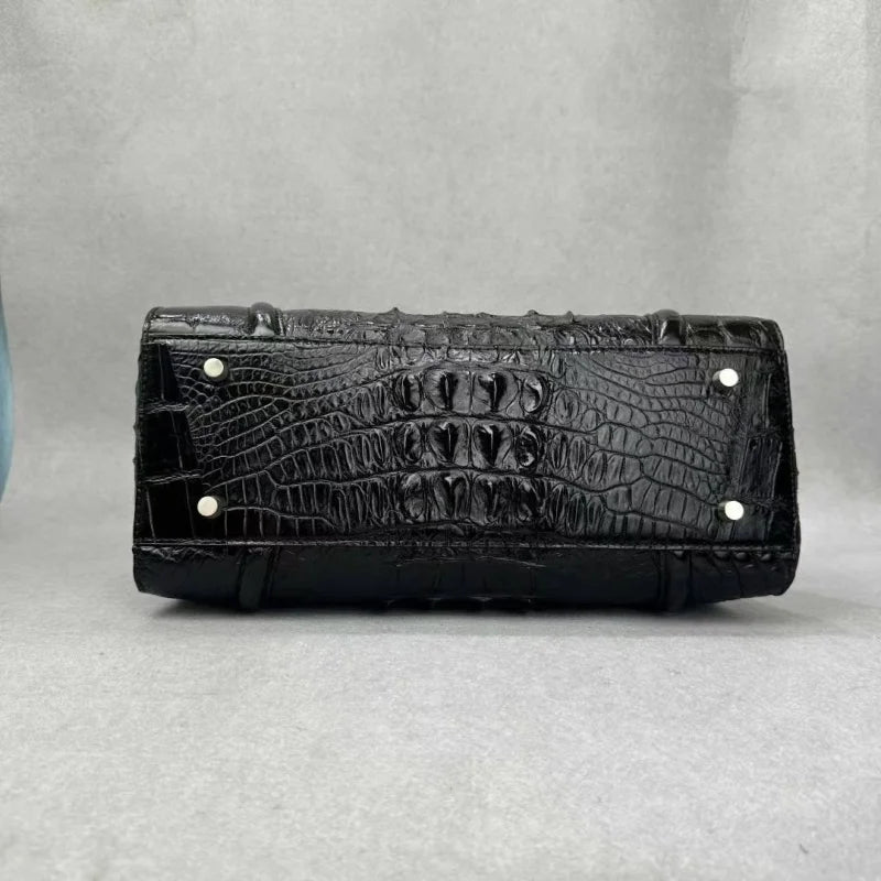 Authentic Alligator Leather Women's Classic Handbag Genuine Crocodile Skin Lady Single Shoulder Bag Female Top-handle Purse Bag