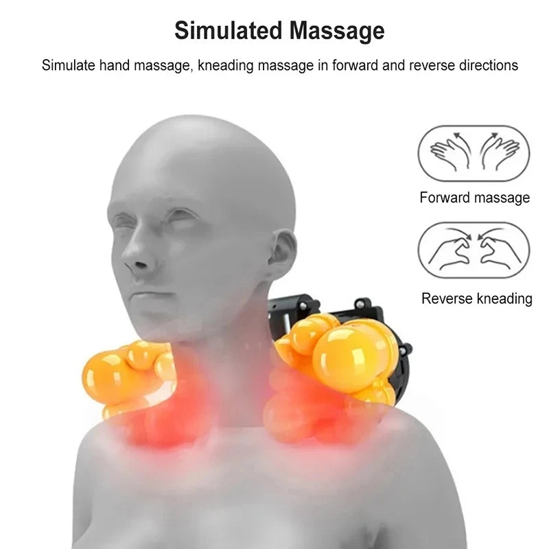 Back Neck Massager with Infrared Heat - Deep Tissue Kneading Therapy Relaxation Treatment Tidesmit