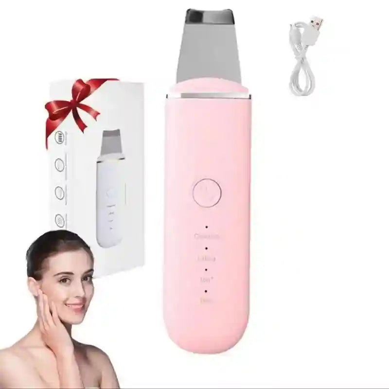 Ultrasonic Skin Scrubber Facial Pore Cleaner - Professional Grade Scrubs Treatments Pink Tidesmit