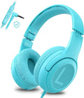 Kids Wired Headphones with Microphone - Foldable Over-Ear Tidesmit SkyBlue Tidesmit