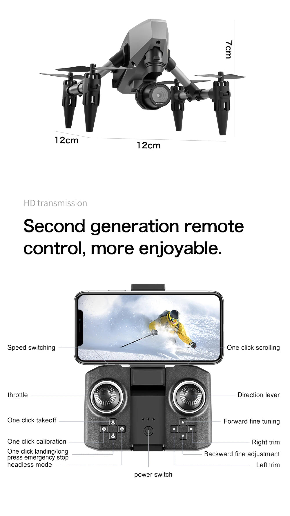 Tidesmit GPS Camera Drone with Obstacle Avoidance and Dual 6K Lens Tidesmit
