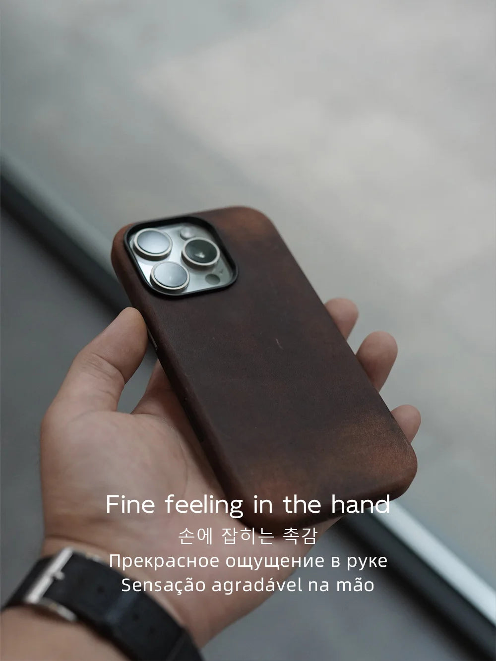 Horween Leather iPhone 16 Pro Max Case - Slim Protective Cover Tidesmit