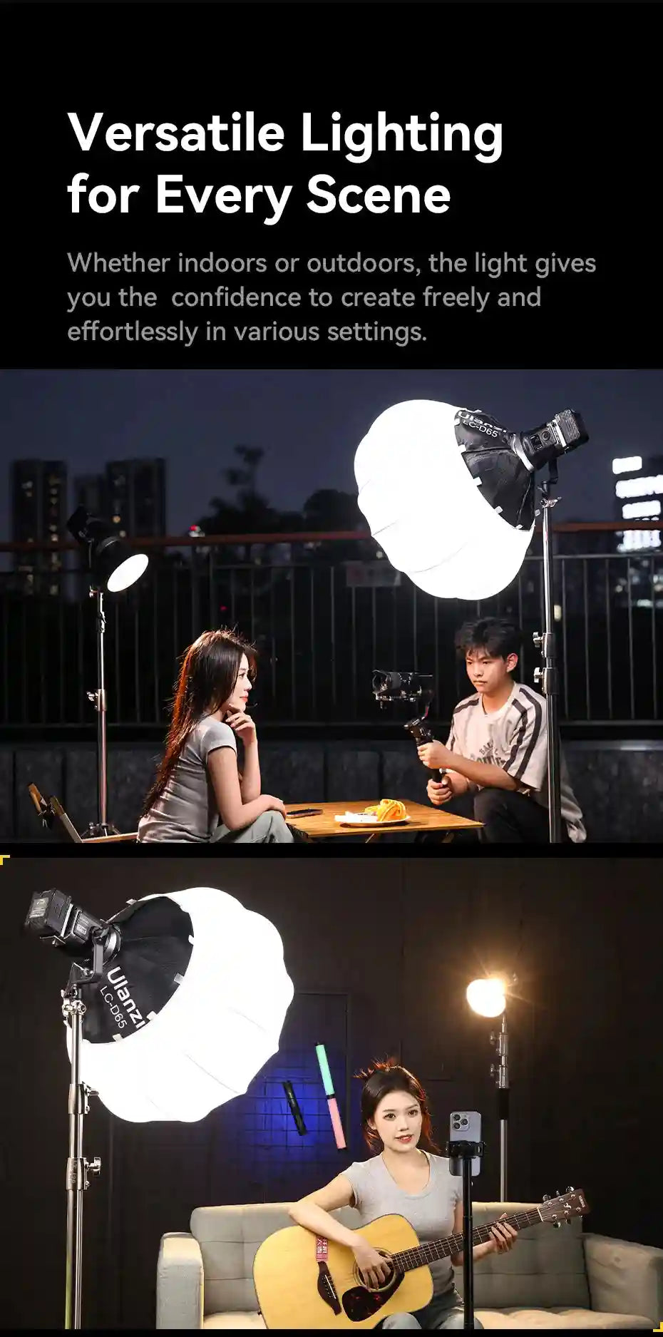 White, round collapsible lantern softbox for photography lighting on a tall metal tripod stand.