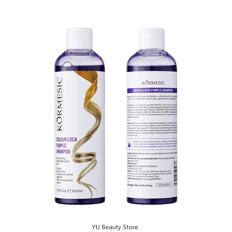 Professional Remove Yellow Shampoo Bleached Hair Anti-Yellow Lock-Color Shampoo Silver White Gray Smooth Shine Fluffy Hair Care