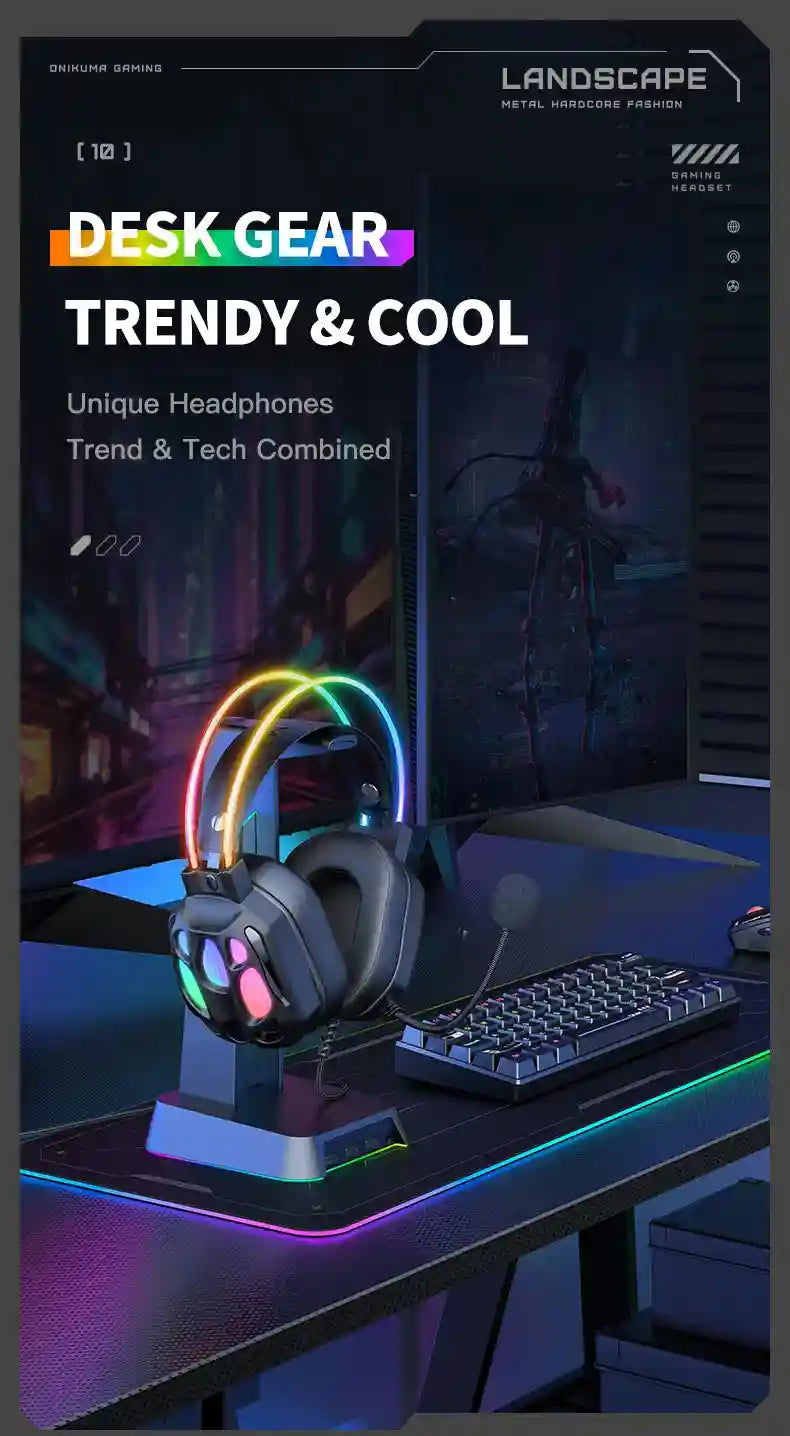 ONIKUMA X89 Gaming Headphones: Surround Sound Over-Ear Wired Headset Tidesmit