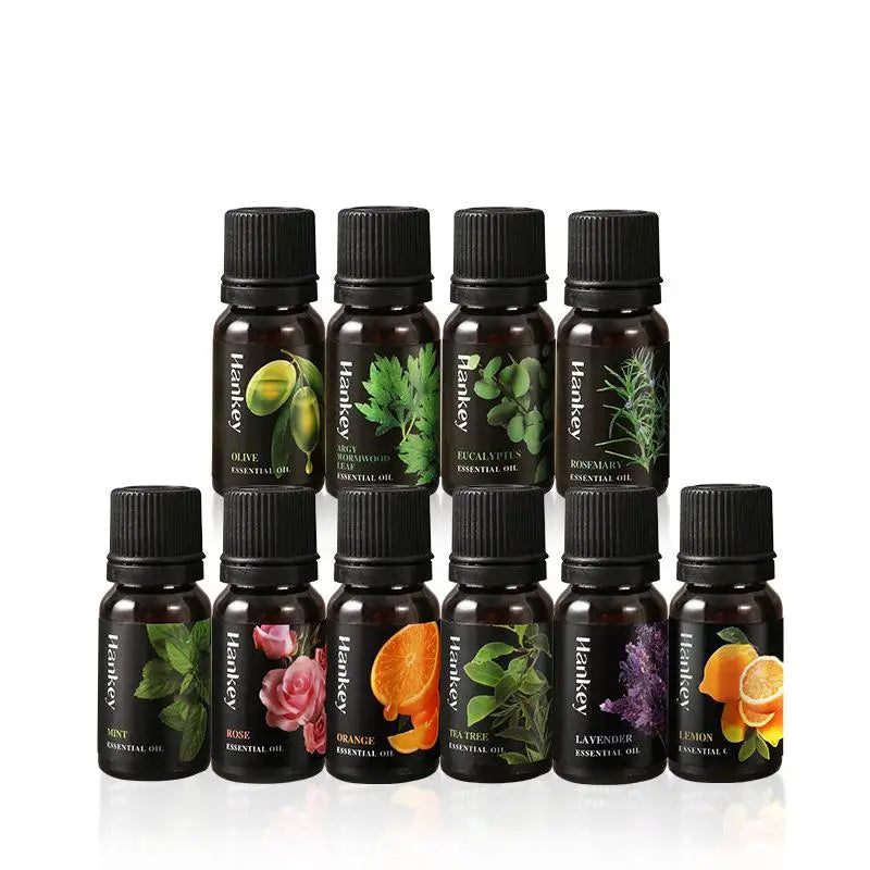 12 Flavors 10ml Essential Oils for Aroma Diffuser Air Humidifier Home Water-soluble Lavender Vanilla Orange Olive Fragrance Oil
