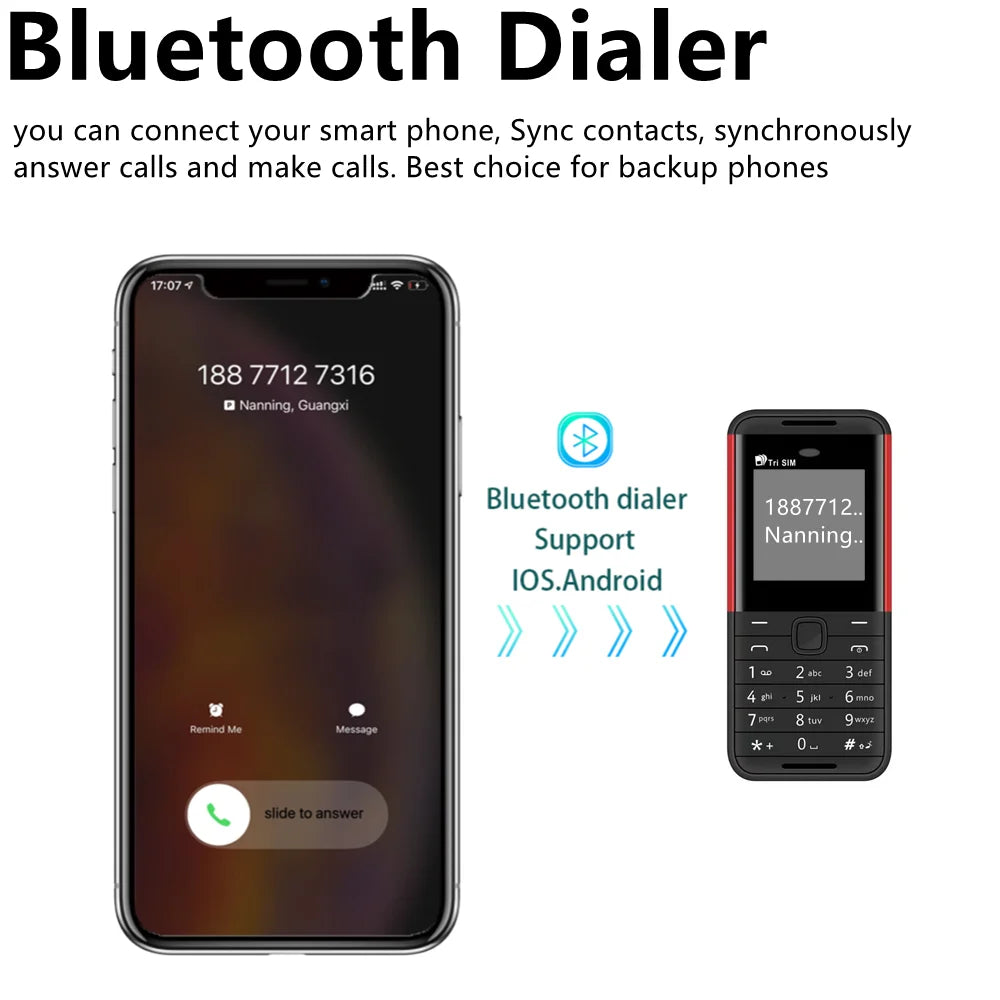 SERVO BM5310 Small Cell Phone 3 SIM Card 1.3" Screen Mini Mobile Phones Auto Call recorder Bluetooth dial Speed dial Cellphones