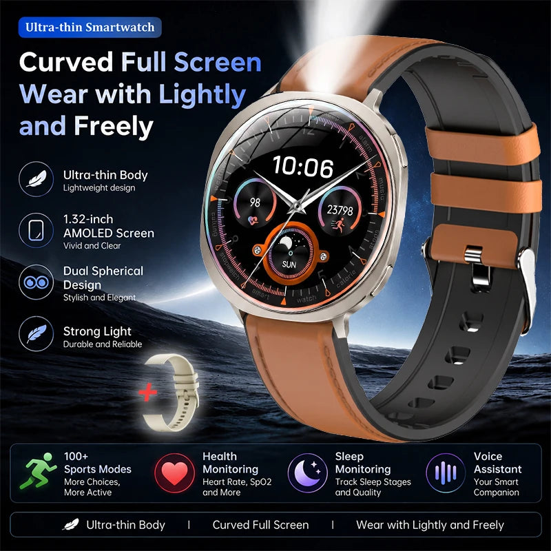 New  Round Curved Screen M301 Smart Watch Flashlight Health Tracking Fitness Sports Modes IP68 Waterproof Smartwatch Men Women