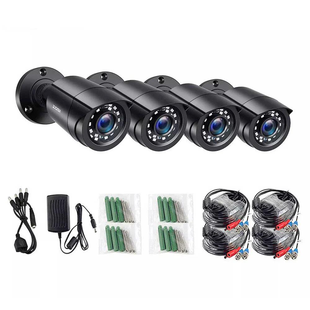 ZOSI 1080P CCTV Security Camera, 80ft Night Vision, 3.6mm Lens 24 IR LEDs, Outdoor Whetherproof Surveillance Camera