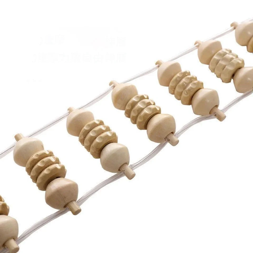 Wood Back Massage Roller Rope for Deep Tissue Pain Relief 110cm Body Shaping Massage Equipment Tidesmit