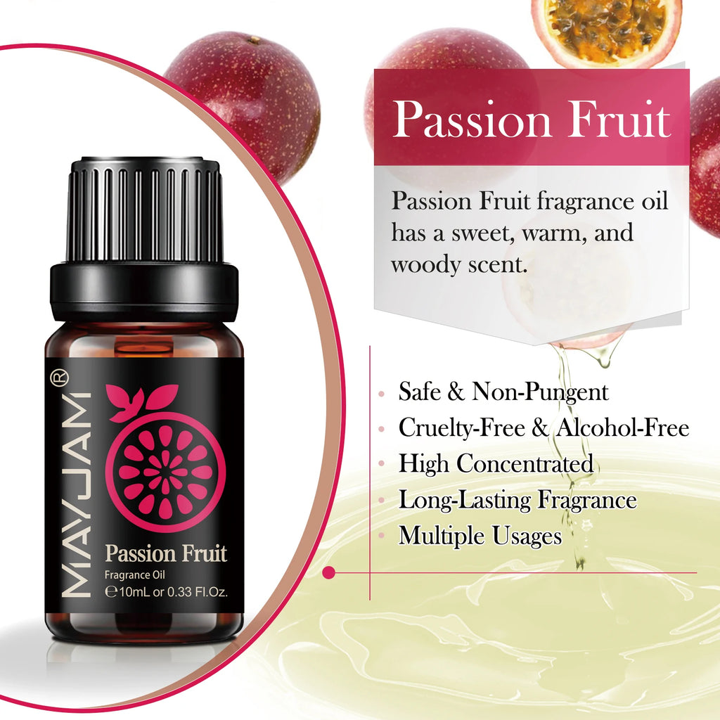 MAYJAM Fruit Fragrance Oil Strawberry Lemon Sweet Orange Papaya Litchi Kiwifruit Pear Fig Essential Oil Home Hotel Reed Diffuser