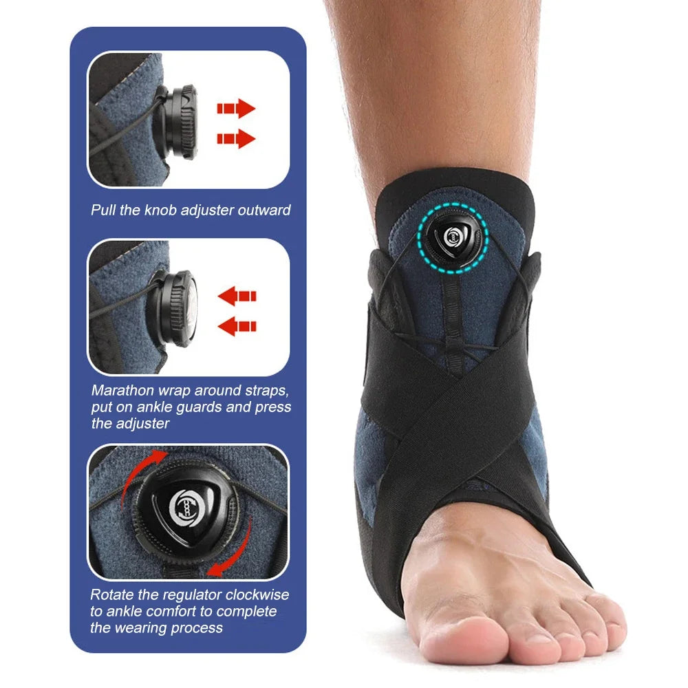 Adjustable BOA Ankle Brace Support Sport Fitness Ankle Protector Sprain Recovery Stabilizer Foot Care Pain Relief Ankle Wrap