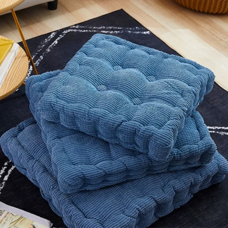 Meditation Floor Square Round Pillow For Seating Tufted Thick Pad Corduroy Cushion For Yoga Balcony Chair Seat Cushions Blue