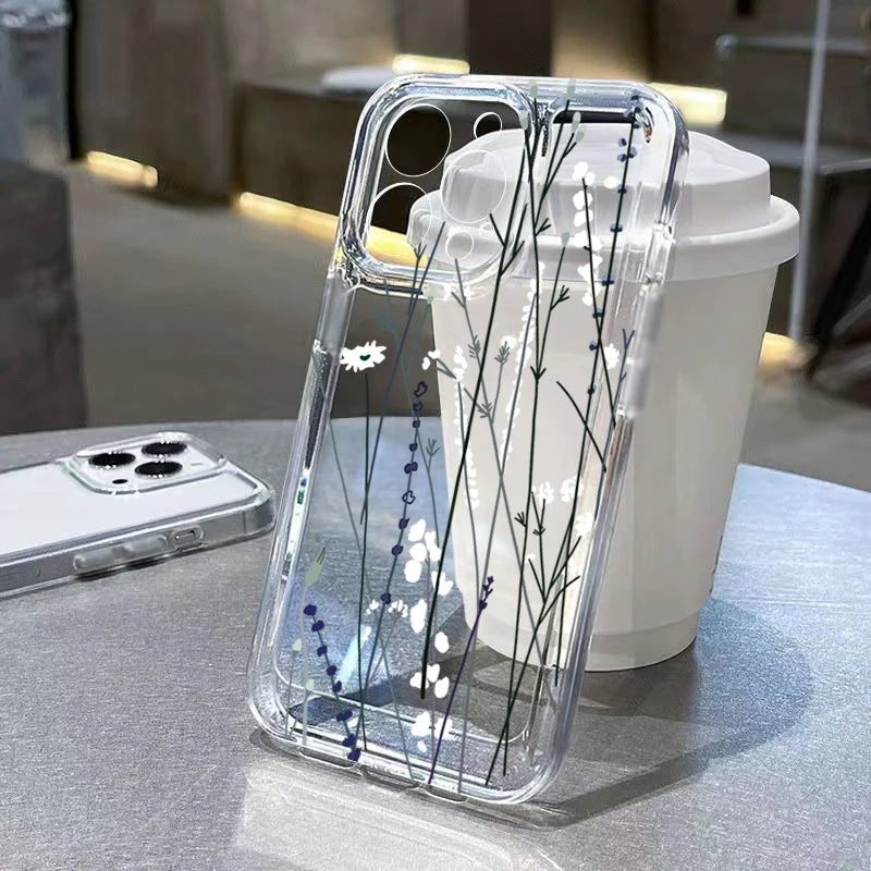 Redmi Note 14 Clear Case | Jasmine Floral Shock-Absorbing Slim Fit Cover Tidesmit