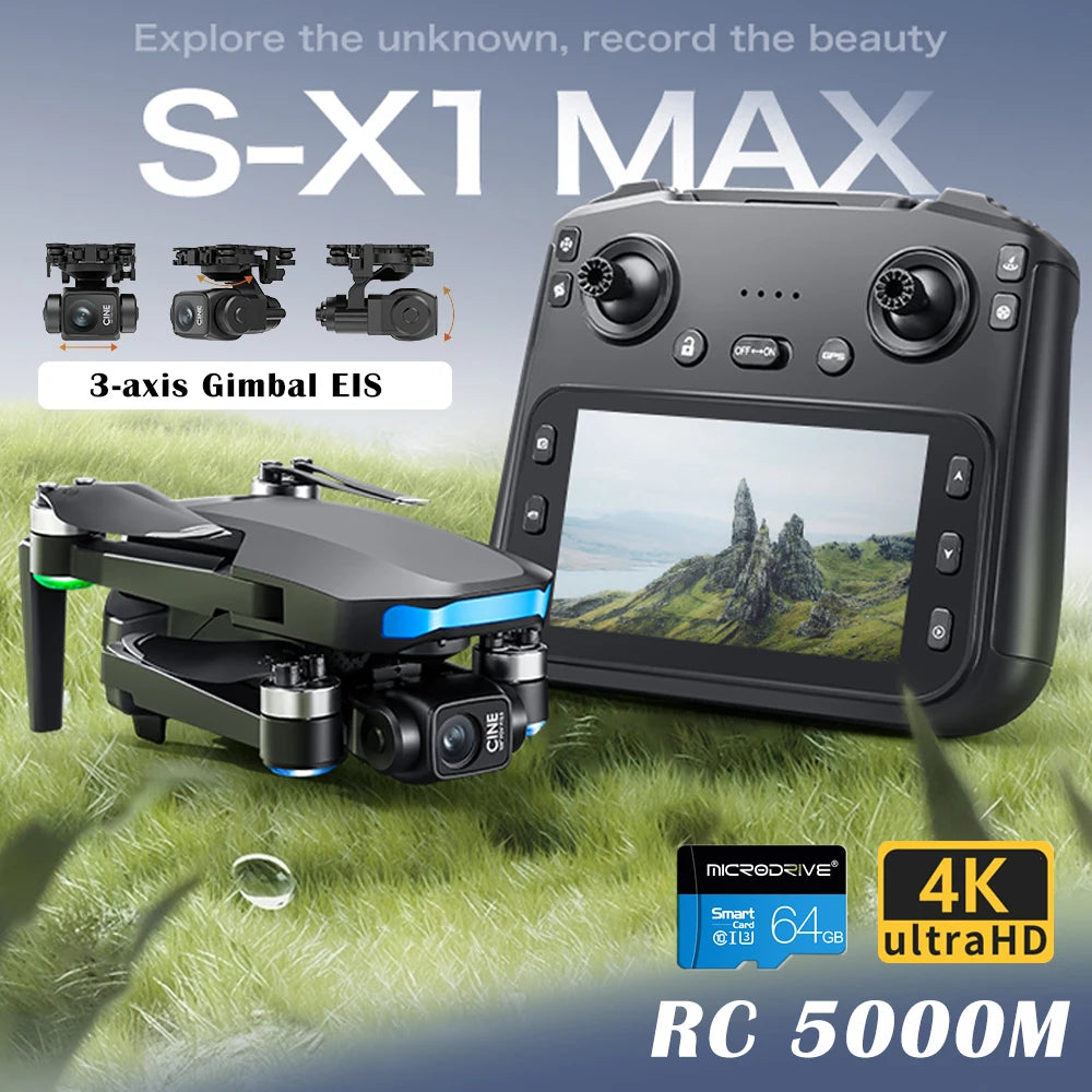 4K Camera Drone With 3-Axis Gimbal GPS - Foldable Aerial Quadcopter Tidesmit