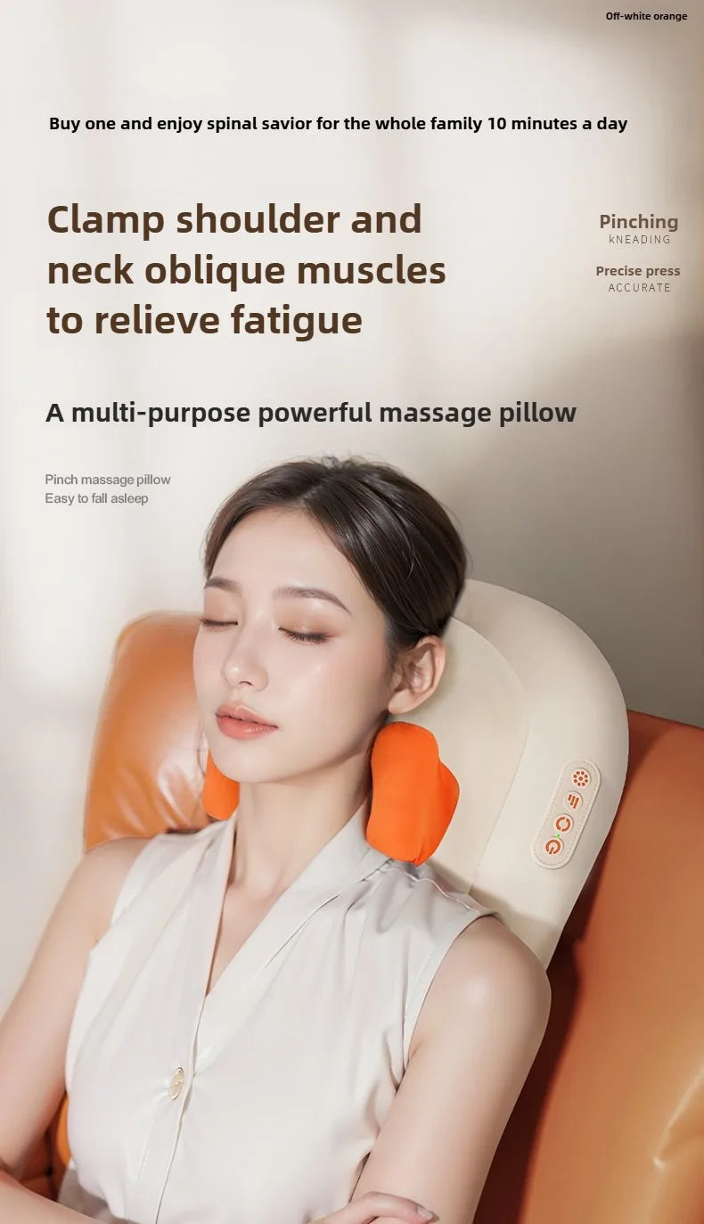 Electric Massager Neck Pillow - Portable Deep Tissue with Heat Therapy Massage Cushion Tidesmit