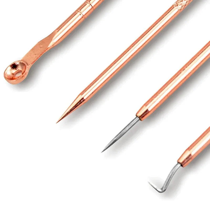4Pcs/set Black Dots Cleaner Needles Acne Blemish Remover Blackhead Extractor Skin Care Blackhead Remover Tool Stainless Steel